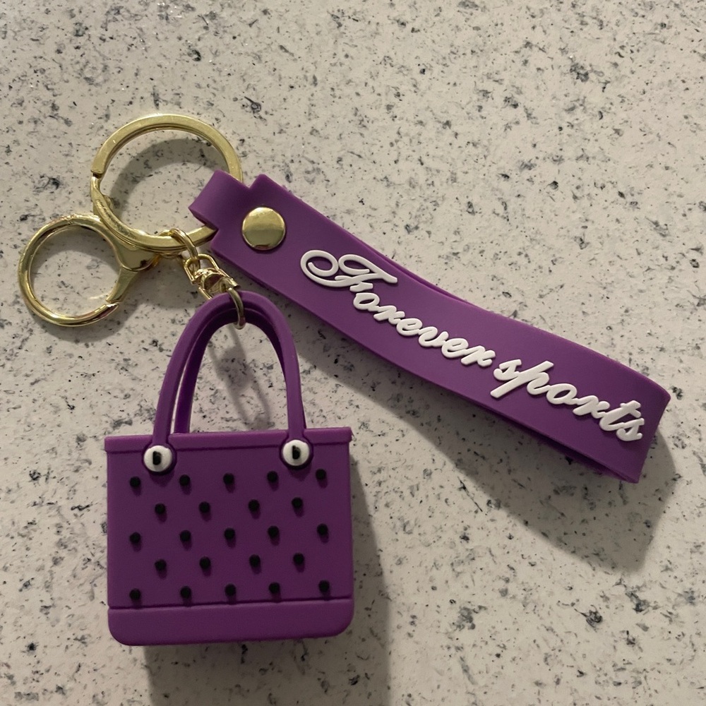 Fashion Purple Beach Bag Charm/Keychain